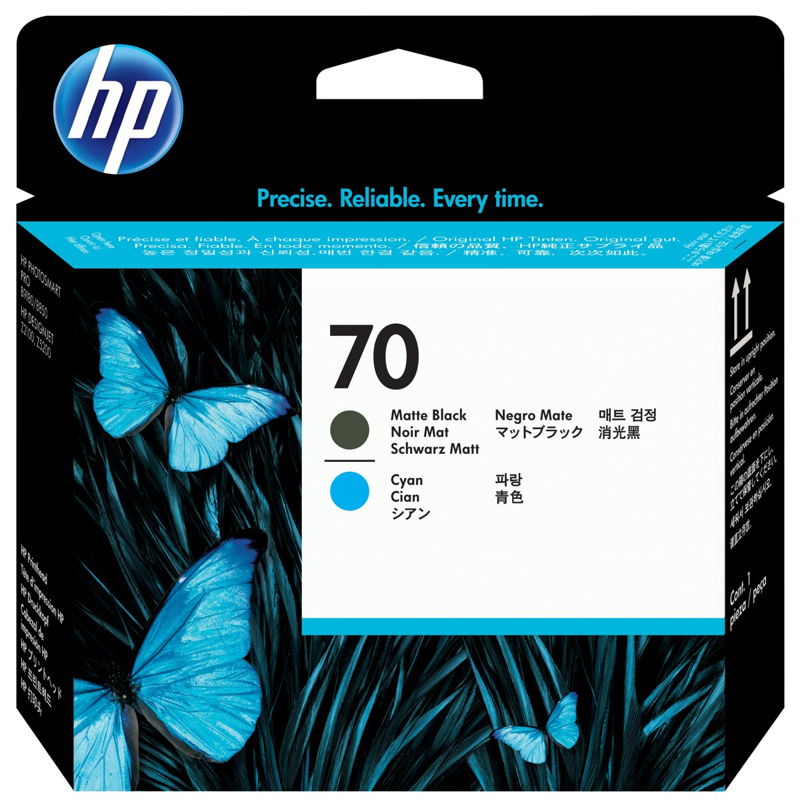 C9404A, HP 70 originální tisková hlava Matte Black and Cyan