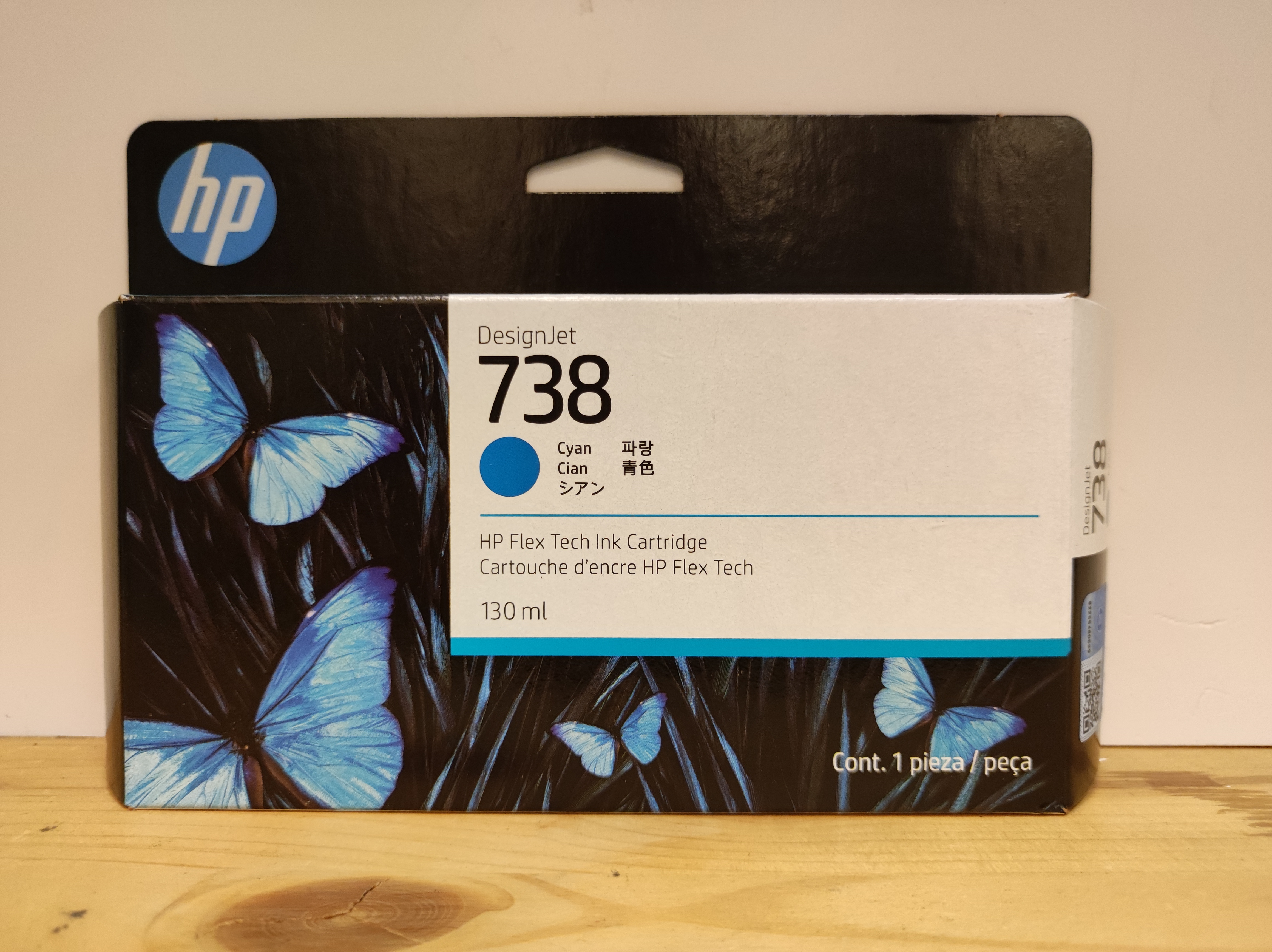 498N5A, HP 738 originální inkoustová náplň Cyan 130ml