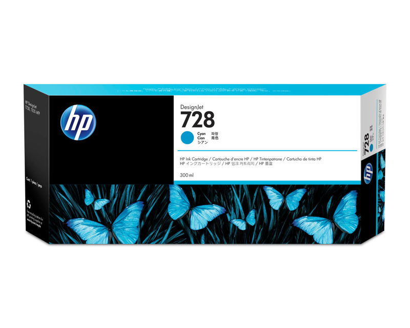 F9K17A, HP 728 originální inkoustová náplň Cyan 300ml