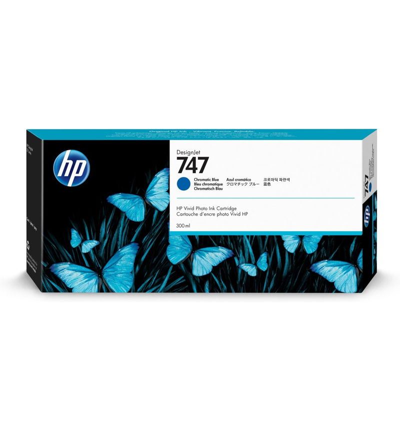 P2V85A, HP 747 originální inkoustová náplň Chromatic Blue 300ml