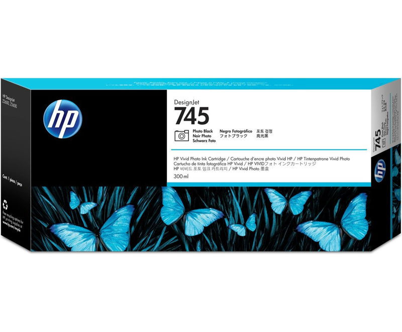F9K04A, HP 745 originální inkoustová náplň Photo Black 300ml