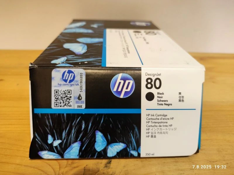 C4871A, HP 80 originální inkoustová náplň Black 350ml, po expiraci se zárukou