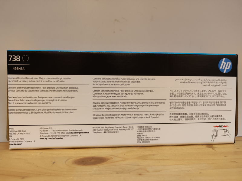 498N8A, HP 738 originální inkoustová náplň Matte Black 300ml