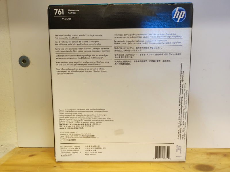 CH649A, HP 761 originální Maintenance Cartridge (kazeta pro údržbu), po expiraci se zárukou