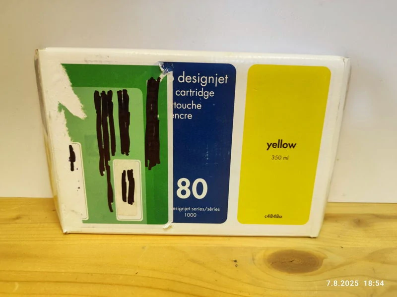 C4848A, HP 80 originální inkoustová náplň Yellow 350ml, po expiraci se zárukou