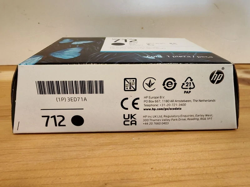 3ED71A, HP 712 originální inkoustová náplň Black 80ml