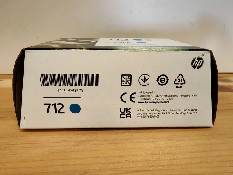 3ED77A, HP 712 originální inkoustová náplň Cyan 3 Pack 29ml