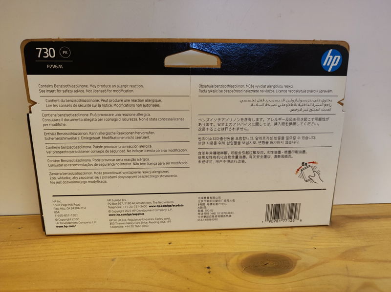 P2V67A, HP 730 originální inkoustová náplň Photo Black 130ml