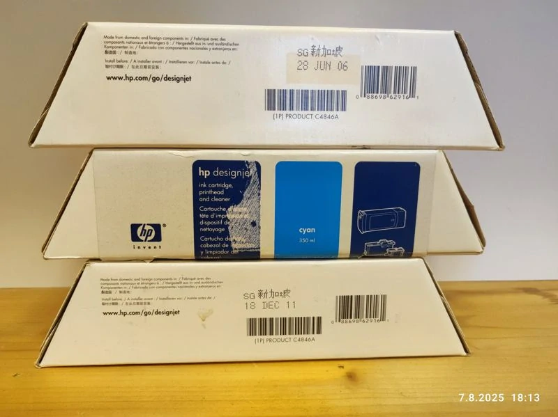 C4846A, HP 80 originální inkoustová náplň Cyan 350ml, po expiraci se zárukou