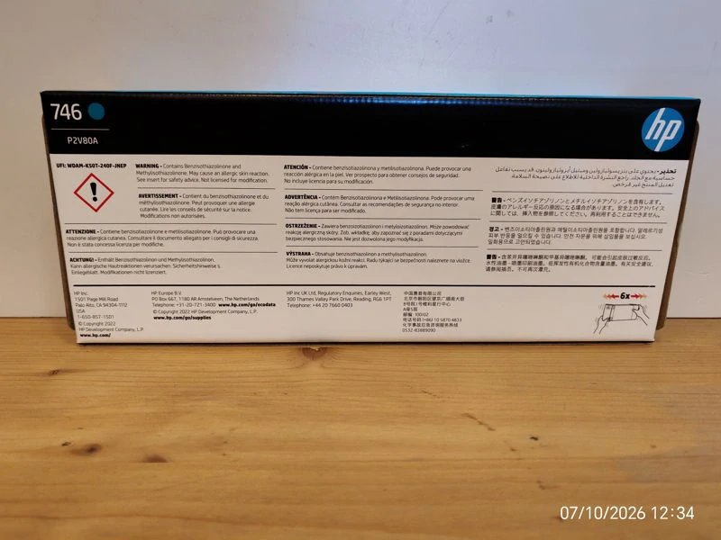 P2V80A, HP 746 originální inkoustová náplň Cyan 300ml