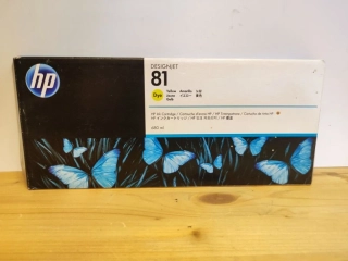 C4933A, HP 81 originální inkoustová náplň Yellow dye 680ml, po expiraci se zárukou