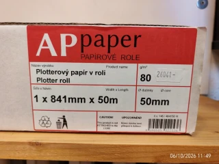 Papír plotterový AP paper 841mm x 50m, dutinka 50mm, 80g/m², role